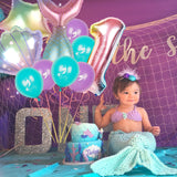 9 x Brand New VIKY Mermaid Birthday Decoration Balloon Set, Mermaid Decoration Balloon 1st Birthday, Mermaid Children s Birthday Decoration, Mermaid Balloon 1 Year, Mermaid Party Birthday Decoration - RRP €83.16