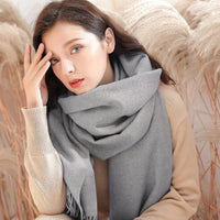 1 x Brand New Wool scarf women s gray, gray cashmere scarf women, winter scarf gray plain women s cashmere, neckerchief women winter, cashmere shawl girls, warm pashmina stole for women, Christmas Valentine s Day gifts. - RRP €39.99