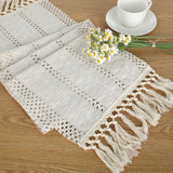 6 x Brand New Table Runner Boho 72 inch Macrame Table Runner made of Cotton Table Runner Beige Cream Table Runner Linen with Tassel Suitable for Bohemian Dining Room Bedroom Decoration Wedding - RRP €54.36