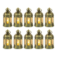 1 x RAW Customer Returns Romadedi Lantern Gold Wedding Table Decoration - Set of 10 Mini Lanterns for Hanging, with LED Candles for Party Decoration, Christmas, Ramadan, Garden, Balcony, Outdoor, Oriental - RRP €30.24