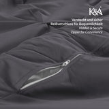 10 x Brand New K A Pintuck Pinch Pleated Duvet Cover Bed Linen with Pillowcase 80 x 80 cm with Zip Easy Care Machine Washable Soft Microfibre Bedding Grey, 200 x 200  - RRP €282.2