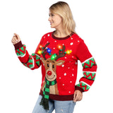 1 x RAW Customer Returns JOYIN Women s LED Lighted Reindeer Ugly Christmas Sweaters with Integrated Lights, X-Large. - RRP €43.99