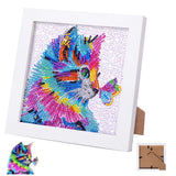 2 x Brand New YOUDALIS 5D DIY Diamond Painting Set Cat and Butterfly Diamond Painting Pictures Full Drill Embroidery Painting with Wooden Frame for Children Girls Adults 18 18cm - RRP €40.8