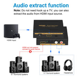 1 x RAW Customer Returns avedio links 4K 30HZ HDMI Audio Extractor Splitter, HDMI with HDMI Audio Converter Optical Toslink SPDIF RCA L R Stereo Analog Audio, HDMI Audio Adapter for PS5, Chromecast, Fire Stick - RRP €24.99