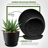 1 x RAW Customer Returns Utopia Home Flowerpot, Pack of 5 Black , 18- 17- 15- 13- 12 cm Decorative Planter for Indoor Plants - Plant Pot with Saucer - RRP €15.59