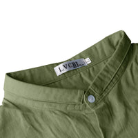 1 x RAW Customer Returns LVCBL Men s Autumn Winter Shirt Linen Shirt Leisure Lightweight Linen Shirt for Men Army Green M - RRP €23.98