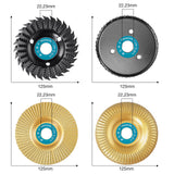 1 x RAW Customer Returns 125mm wood grinding discs DAXIEFOO 4-piece grinding disc set, wood carving disc for angle grinder 125mm x 22.2 mm, carving discs, cutting disc, grinding disc - RRP €35.9