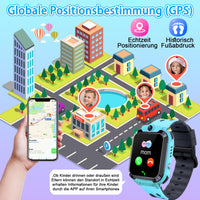 1 x RAW Customer Returns clleylise children s smartwatch, smartwatch children with GPS and telephone, smart watch children, smartwatch outdoor, smartwatch kids, children s telephone watch, watch children s smartwatch GPS-cyan  - RRP €27.22