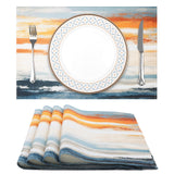 2 x Brand New Arquiel Placemat Set of 4, Table Mat Abstract Art Painting Sea of Clouds Wipeable Heat Resistant Table Mat for Dining Table Decoration, Holidays, Buffet Parties and Camping 33 48cm  - RRP €40.8