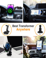 1 x RAW Customer Returns Car phone holder with charging function, Smart Sense Qi 15W Fast Wireless Charger Car Inductive Charging Automatic Induction Car Charger Car Suction Cup for iPhone 12 13 14 Pro Max Mini Plus - RRP €34.65