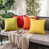 1 x RAW Customer Returns MIULEE Waterproof Outdoor Linen Cushion Cover Soft Sofa Pillowcases Modern Decorative Pillows for Living Room Bed Chair Room Office Bedroom Lumbar 60x60 cm 2 Pieces Orange - RRP €19.42