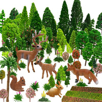 1 x RAW Customer Returns OrgMemory Mixed Model Trees, 70 pcs, 4-16 cm , Miniature Woodland Animals, Fake Trees Diorama, Scenery Train Model, Fake Trees for Projects Without Bases - RRP €23.75