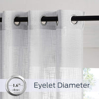 1 x RAW Customer Returns PONY DANCE Voile Curtains Living Room Modern 1 Piece Room Divider Curtain Semi-Transparent Linen Texture Extra Wide Curtains for Room Divide Eyelet Curtain Light Gray H 240 x W 254 cm - RRP €28.19