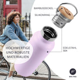 1 x RAW Customer Returns Bambaw Thermos Bottle 1l, Drinking Bottle Purple, Stainless Steel Drinking Bottle 1l, Double-Walled Bottle, Thermos Drinking Bottle 1l Lilac - RRP €20.96