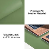 1 x RAW Customer Returns Aothia desk mat, mouse pad, office desk mat, non-slip PU leather desk mat, waterproof desk mat for office and home 91 cm x 43 cm, olive green  - RRP €18.14