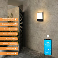 1 x RAW Customer Returns Lightsjoy 18W outdoor light dimmable IP65 waterproof outdoor lamp with 2.4G remote control APP control 2700K-6500K adjustable with timer, voice control, memory function for garden, courtyard. - RRP €40.33