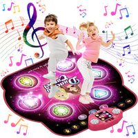 1 x RAW Customer Returns Dance Mat for Kids, Upgraded 4 and 6 Buttons Switchable Electronic Dance Pad with Bluetooth, 9 Levels Light Up Music Play Mat for Children Toys for Girls Boys Age 3-12 - RRP €45.99