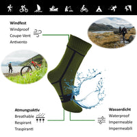 1 x RAW Customer Returns Kadem Unisex Women Men Adults Children Waterproof Breathable Outdoor Lifestyle Socks Running Cycling Hiking Water Sports Winter Sports Outdoor Sports olive L 43-46 - RRP €28.5