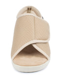 1 x RAW Customer Returns Aerosoft Rehab Sandal Stretch 14 Women Men Velcro Width GH Non-Slip Beige, 37  - RRP €59.95