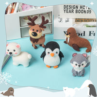 1 x RAW Customer Returns WATINC 25Pcs Polar Animal Needle Felting Starter Kit DIY Needlework Craft Felt Tools Felt Needles Foam Mat Polar Bear Penguin Elk Sea Lion Noh Doll Wool Party Accessories for Beginners Kids - RRP €29.79