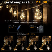 1 x RAW Customer Returns DreiWasser 30 LED solar fairy lights hauf rope outdoor light bulbs 9M and supply line 5M with 4 brightness and 3 timers - RRP €39.99