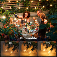 1 x RAW Customer Returns Yeeklab 150FT 45M Outdoor String Lights, Outdoor LED String Lights with 75 2 Plastic G40 Bulbs, IP45 Waterproof Outdoor String Lights for Garden Terrace Bistro - RRP €81.62