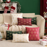 3 x Brand New MIULEE Set of 2 Christmas Cushions Velvet Cushion Cover Grid Modern Decorative Pillowcase Pillow Covers Sofa Cushion Soft Decoration with Hidden Zipper Sofa Office Bed 50 x 50 cm Milk White - RRP €55.95