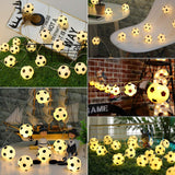 1 x RAW Customer Returns OSALADI Football String Lights 9.8 Feet 20 Leds Football Shape String Lights For Boys Bedroom Battery Operated Football Decor String Lights Indoor Outdoor - RRP €19.75