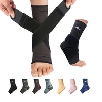 1 x RAW Customer Returns ABIRAM ankle bandage pair , adjustable bandage foot gels, for women men, compression socks foot bandage for plantar fasciitis, arthritis, ACL, joint pain, ankle support, sports, black - RRP €13.98