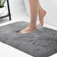 1 x RAW Customer Returns Deconovo bath mat non-slip washable bath mats bath rugs deep pile bath rug absorbent bath rug microfiber bathroom mat shower rug, 70 x 120 cm, white, 1 piece - RRP €37.2