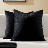 1 x RAW Customer Returns Topfinel cushion covers 60 x 60 cm, set of 2, black velvet cushion cover, cushion pads for decorative cushions, couch cushions, sofa chair, children s room, bedroom, decoration, living room, bed linen, large cushions - RRP €15.17