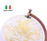 1 x RAW Customer Returns Exerz 20cm Globe Metallic Gold Color Italian - Wedding Guest Book - Educational, Geographic Decoration - Metal Arch and Base, Coated in Gold Color - RRP €31.49