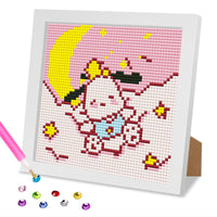 1 x Brand New MOGTAA 5D DIY Diamond Painting with Wooden Frame, Cartoon Diamond Painting Pictures Set, Full Drill Diamond Painting for Girls 4-13 Years, Cartoon Arts Craft for Home Wall Decor 18 x 18 cm - RRP €20.4