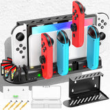 1 x RAW Customer Returns KDD Switch Wall Mount with Controller Charging Station Compatible with Nintendo Switch OLED, Wall Mount Switch Charging Station with 8 Game Slots for Nintnedo Switch OLED Nintendo Switch Accessories - RRP €27.6