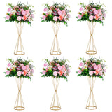 1 x RAW Customer Returns Sziqiqi Geometric Metal Flower Pillar Stand for Wedding Reception Tables, Artificial Flower Road Lead Vase, Centerpieces Decoration for Party Birthday Event Festival Celebration - RRP €118.82