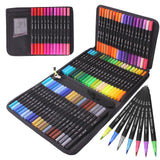 1 x RAW Customer Returns 72 Fine Tip Artist Markers, Dual Tip, Brush Pen Lettering for Children Adult Coloring Books Calligraphy Drawing Sketching - RRP €26.99