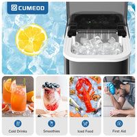 1 x RAW Customer Returns Ice cube machine, 120W ice cube maker 8 ice cubes in 8 minutes, 12kg 24h, LED display ice maker machine with infrared sensor self-cleaning - RRP €80.66