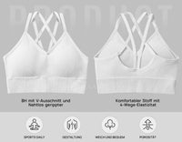 1 x RAW Customer Returns ZAAYO Women s Sports Bra with Padded Seamless Bra Cross Back Design Push up Bra Sports Bra Top Fitness Running Jogging Yoga White M - RRP €23.18