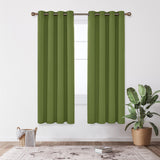 1 x RAW Customer Returns Deconovo Curtain Opaque with Cold Protection Curtains Children s Room Blackout Curtain Cold Protection, 220 x 140 cm Height x Width , Apple Green, Set of 2 - RRP €39.48