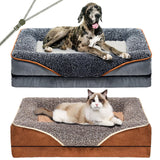 1 x Brand New Dog bed cat bed ergonomic dog sofa, dog cushion, dog basket, soft padding, cover removable and washable, dog couch with high edge for small and medium-sized dogs cats, brown L - RRP €32.99