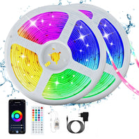 1 x RAW Customer Returns YOOULIT LED Waterproof Light Strip 20m, 5050RGB Intelligent Waterproof Light Strip, Bluetooth Control with Remote Control and Music Sync, 16 Million Colors, Applicable for Party - RRP €29.48