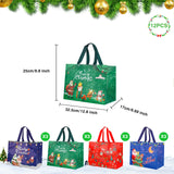 2 x RAW Customer Returns 12 Pieces Christmas Gift Bags Large Reusable Gift Bags Christmas Bags with Non-Woven Present Bags Blue Green Red Printed Shopping Party Bags for Christmas Parties - RRP €21.6