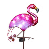 2 x RAW Customer Returns TERESA S COLLECTIONS Garden decoration for outdoors, flamingo garden figure solar light outdoors, 108cm solar garden light metal and glass waterproof path light with ground spike, gifts for women - RRP €75.98