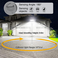 1 x RAW Customer Returns Onforu LED spotlight with motion detector outdoor 55W, 5000LM LED floodlight, outdoor spotlight with adjustable 3 heads, 6500K cold white LED spotlight, IP65 waterproof floodlight for garage, garden, yard - RRP €49.99