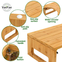 1 x RAW Customer Returns VaeFae Bamboo Toilet Stool Folding Bathroom Potty Stool Lightweight Durable Wooden Step Stool Compact Single Step Toilet Stool for Potty Aid - RRP €39.97