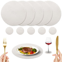 1 x RAW Customer Returns NAKIHOUSE Set of 12 Placemats Christmas Round Cream White Placemats, Woven Placemats Washable Placemats with Coasters, Heat Resistant Non-Slip Placemats for Wedding, Party-34cm - RRP €17.14