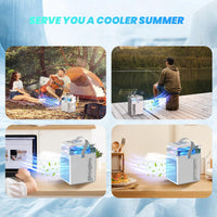 1 x RAW Customer Returns Portable Air Conditioner, Silent Portable Air Conditioner, 5 in 1 Portable Air Conditioner, Air Cooler, Portable Air Conditioner without Tube, 3 Speeds, 3 Mist Modes, 800ml - RRP €72.14