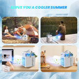 1 x RAW Customer Returns Portable Air Conditioner, Silent Portable Air Conditioner, 5 in 1 Portable Air Conditioner, Air Cooler, Portable Air Conditioner without Tube, 3 Speeds, 3 Mist Modes, 800ml - RRP €72.14