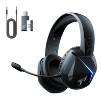 1 x RAW Customer Returns Somic 2.4G Wireless Gaming Headset for PS4, PS5, PC with Detachable Mic and RGB Rainbow LED Surround Sound Bass Over-Ear Headphones with Game Audio Live Broadcast Sound Mode - RRP €51.97