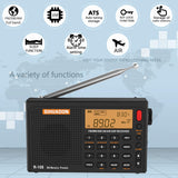 1 x RAW Customer Returns SIHUADON R-108 Small Portable Radios Rechargeable Battery Radio VHF FM AM SW Airband Radio World Receiver Digital Radio with ATS Station Memory Sleep Function Black  - RRP €54.77